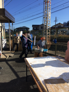お餅つき